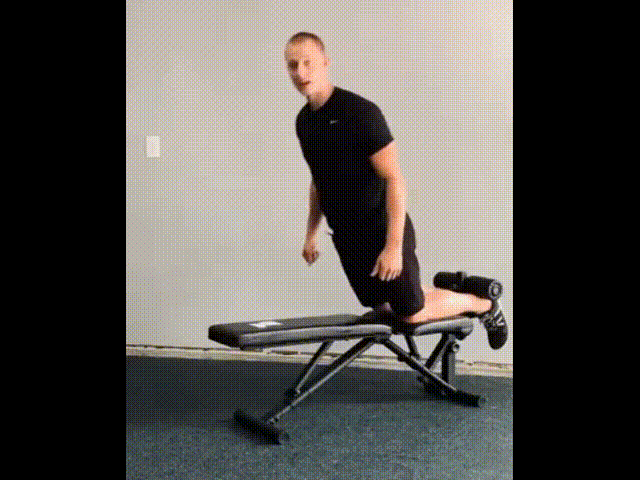 Client Peforming Nordic Bench Exercises